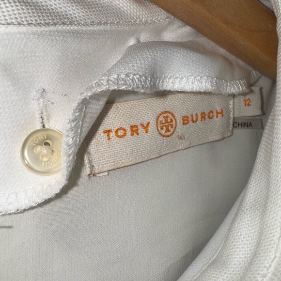 TORY BURCH 100% Silk Fran Mini Dress Removable Collar Sleeveless Cream Ivory 12 - Picture 6 of 9